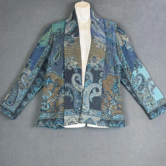 ATELIER LILA Jacket Multicolour Cardicoat 100% Wool Vintage Hippy Y2K Small/Med? - Picture 3 of 16